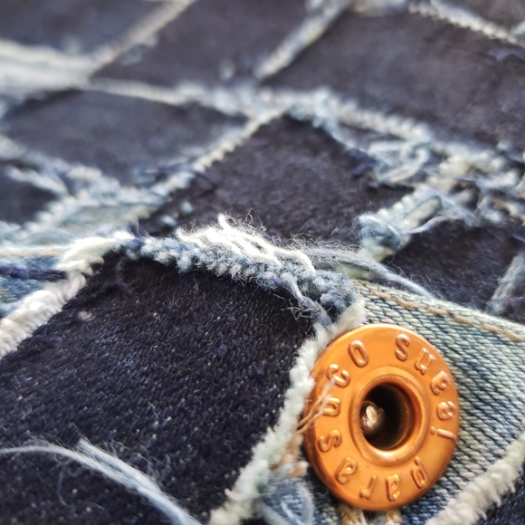 VINTAGE Parasuco Patchwork Denim Jacket Size Medium! - Picture 10 of 16